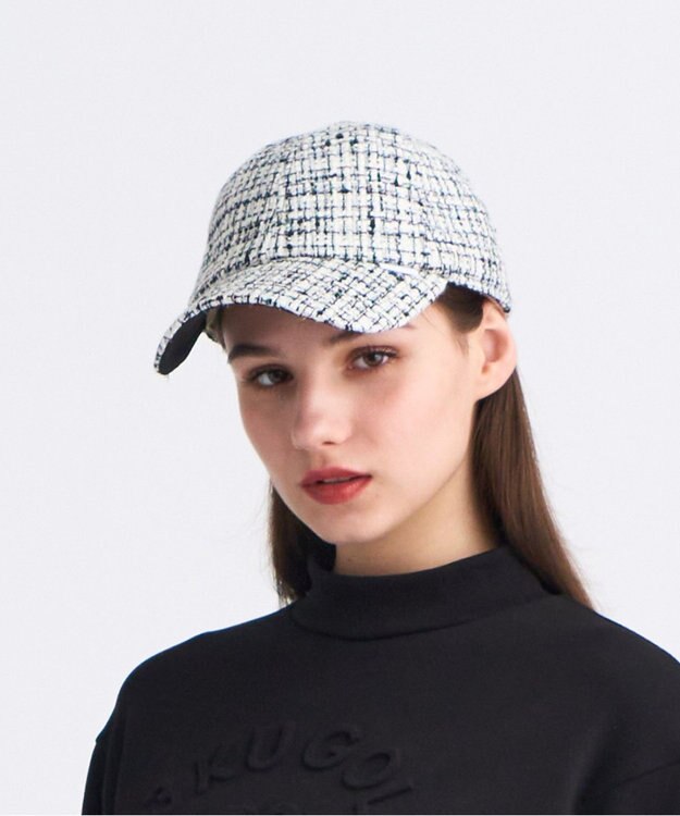 23区GOLF 【WOMEN】ツイードキャップ スタイリングが華やかに モノトーンコーデ ホワイト系