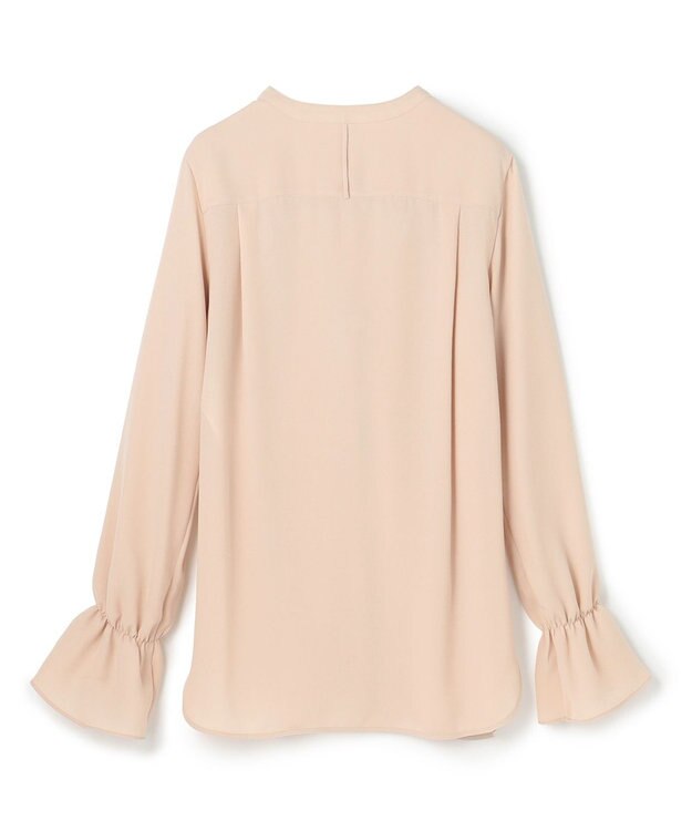 BEIGE， 【WEB限定・洗える】CLARION / バンドカラーフリルブラウス Beige