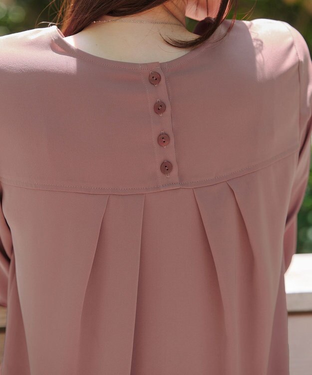 Tiaclasse L 【洗える】ラウンドスリットチュニック ピンク