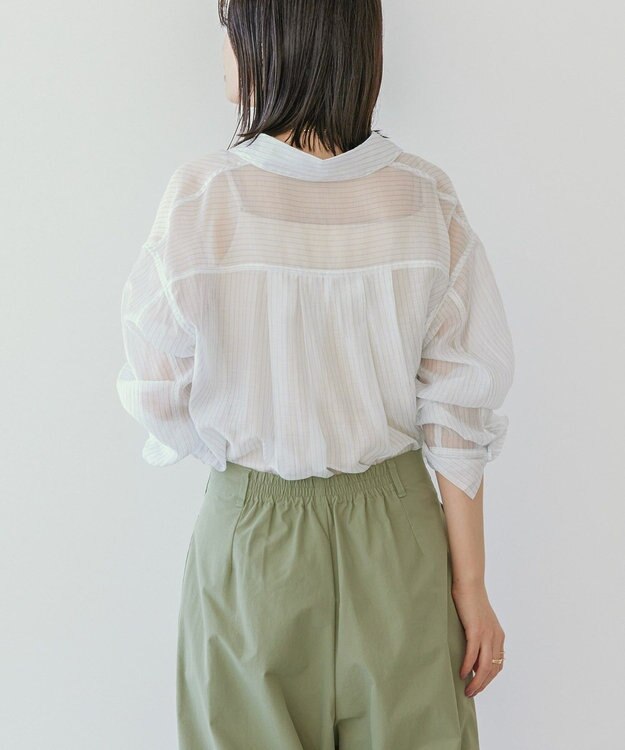 AMERICAN HOLIC シアーシャツ Stripe White