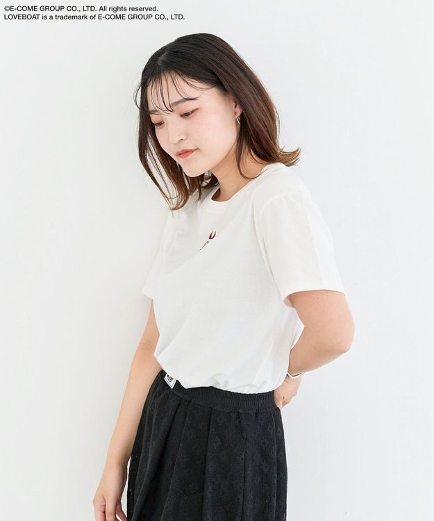 Green Parks ■ＬＯＶＥＢＯＡＴ　ビキニ刺繍ＴＥＥ White