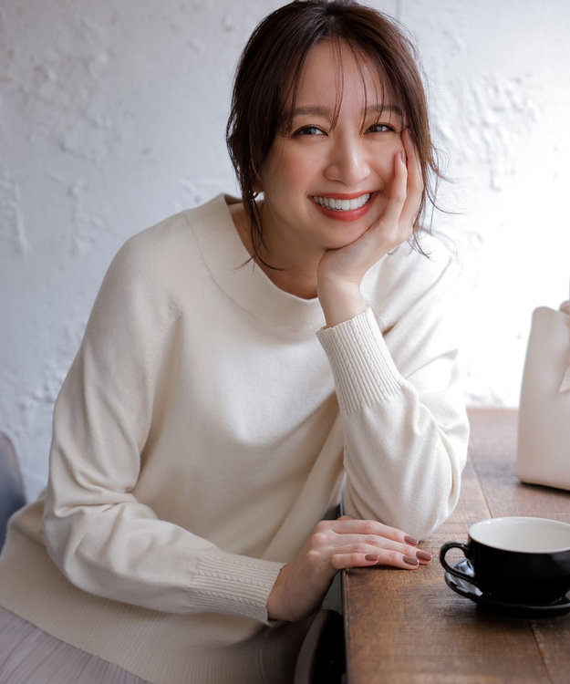 ANY SIS S 【CICA加工】ケーブルリブ ニット アイボリー