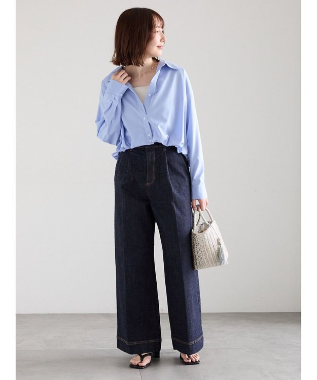 Te chichi 【雑誌掲載アイテム】バルーンヘムシャツ サックスブルー