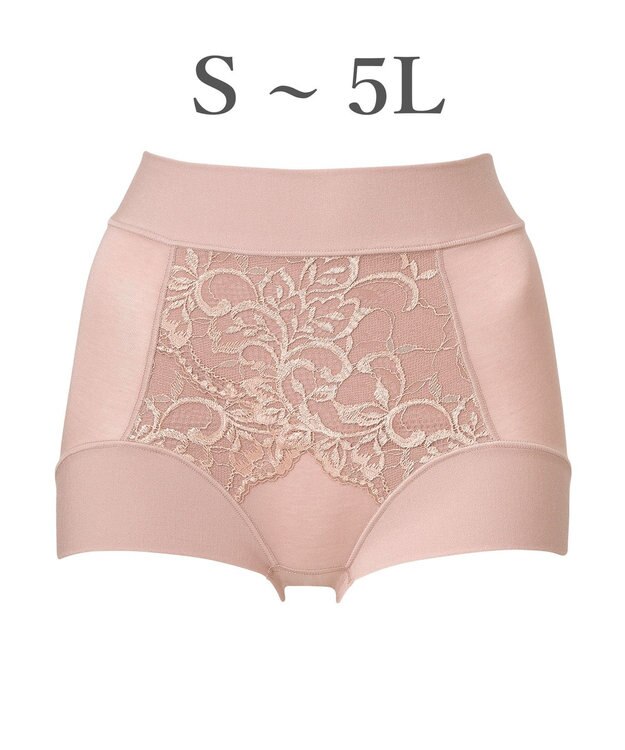 BRADELIS New York 【BRADELIS NewYork peace】綿混フィットレースショーツ25 深め 補正下着 ヒップアップ 美尻 ローズベージュ