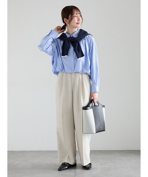 Te chichi 【雑誌掲載アイテム】バルーンヘムシャツ サックスブルー