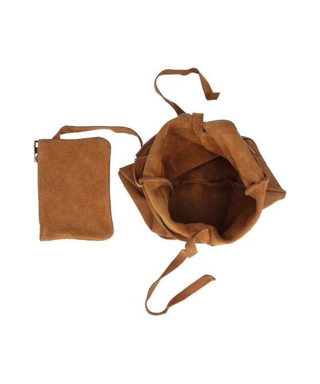 INTER-CHAUSSURES 【ANDREA CARDONE】スモールサイズスエードバッグ ライトブラウンスウェード