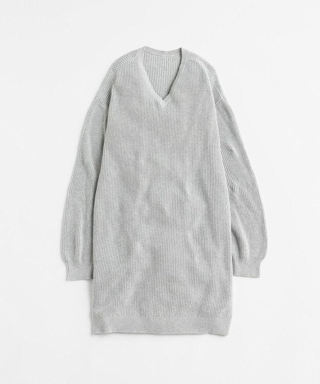 LENO V NECK ONEPIECE　Vネックニットワンピース HEATHER GRAY