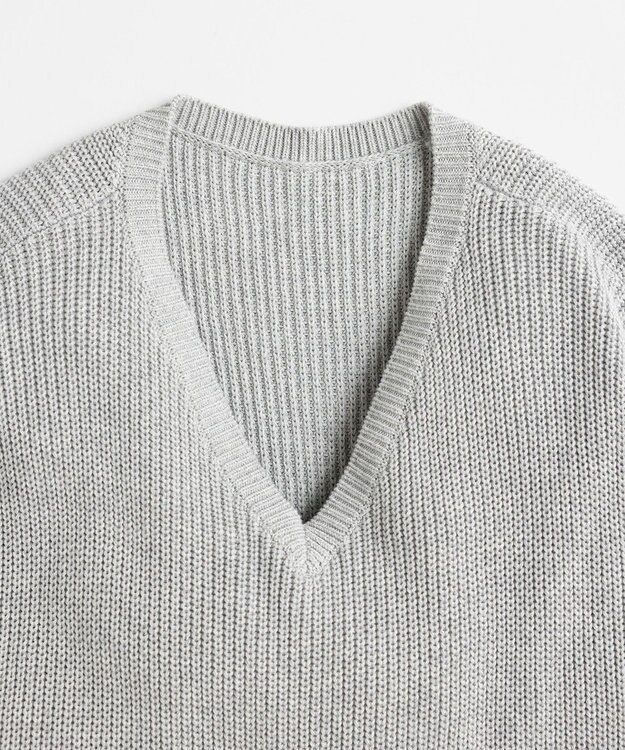 LENO V NECK ONEPIECE　Vネックニットワンピース HEATHER GRAY