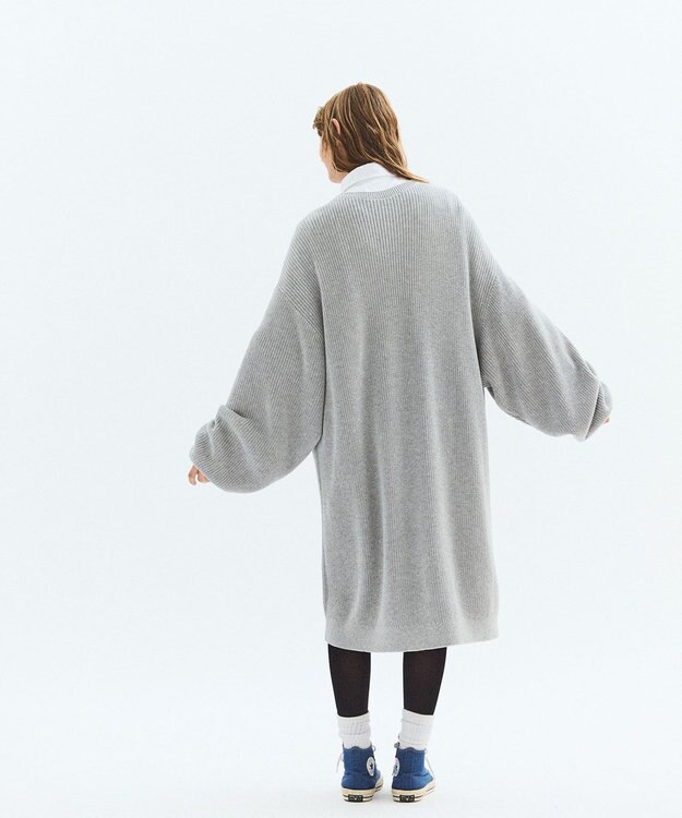 LENO V NECK ONEPIECE　Vネックニットワンピース HEATHER GRAY