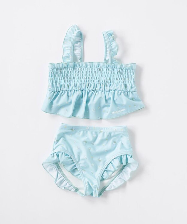 OP／FILA 【marie claire ENFANTS】シャーリングセパレート水着 ミント