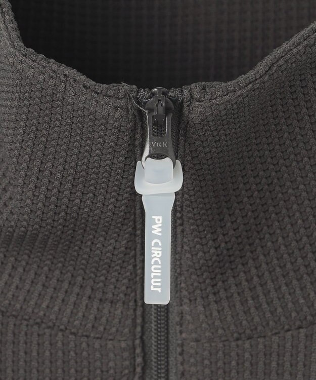 PW CIRCULUS 今が旬トップス！【ドライな肌触り / UV遮蔽率98.9% UVカット / ストレッチ】【WOMEN】ワッフルハーフジップ  ゴルフウェア レディース グレー系