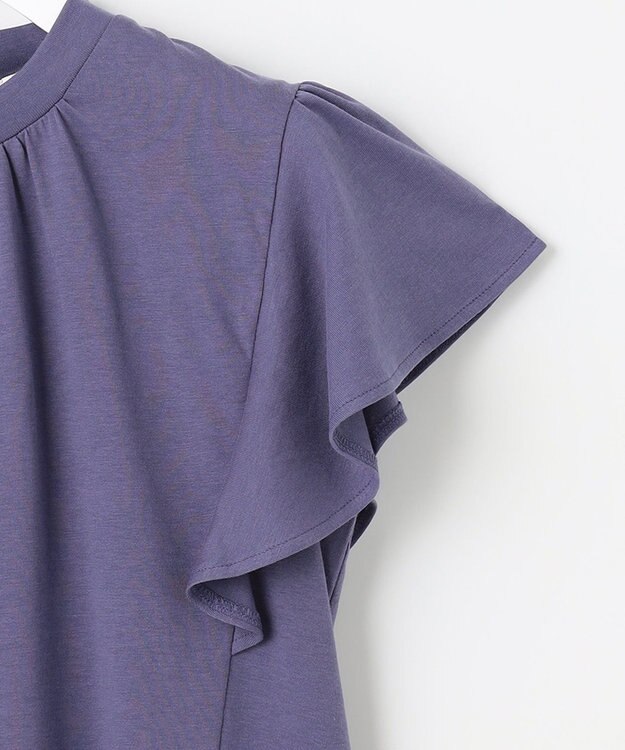 Feroux 【UVケア】スタンドカラーフレアスリーブ Ｔシャツ パープル系