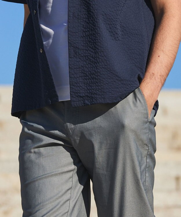 GOTAIRIKU チノ以上スラックス未満のドレス感【接触冷感/吸水速乾/ストレッチ】クールモーション コットンパンツ ライトグレー系