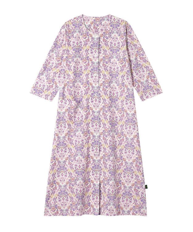 WACOAL ワコール_リラックス＆スリープ  ネグリジェ 7分袖 長袖 綿100%(本体) ミントン 夏 ロング丈(ふくらはぎ付近) レディース NNT258 /ワコール パープル