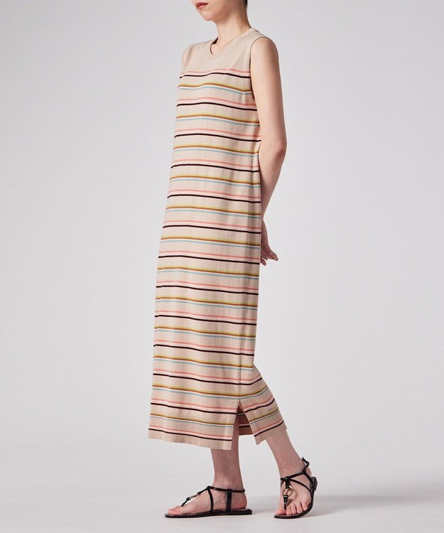 Paul Smith 【洗える】マルチボーダー ニット ワンピース エクリュ
