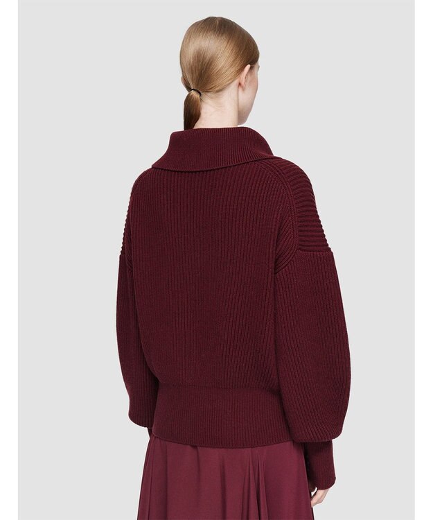 JOSEPH ニューカーディガンステッチ　オープンネックニット Merlot