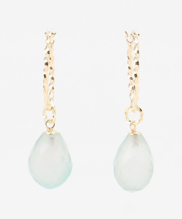 TOCCA 【WEB限定】LEGAME PIERCED EARRINGS L K10 天然石 ピアス L シーブルーカルセドニー