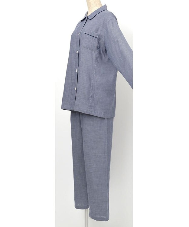 Wing パジャマ 長袖 長ズボン ピマ綿100％ やわらかな肌ざわり 襟つきシャツタイプ レディース EP3001 ウイング／ワコール コン