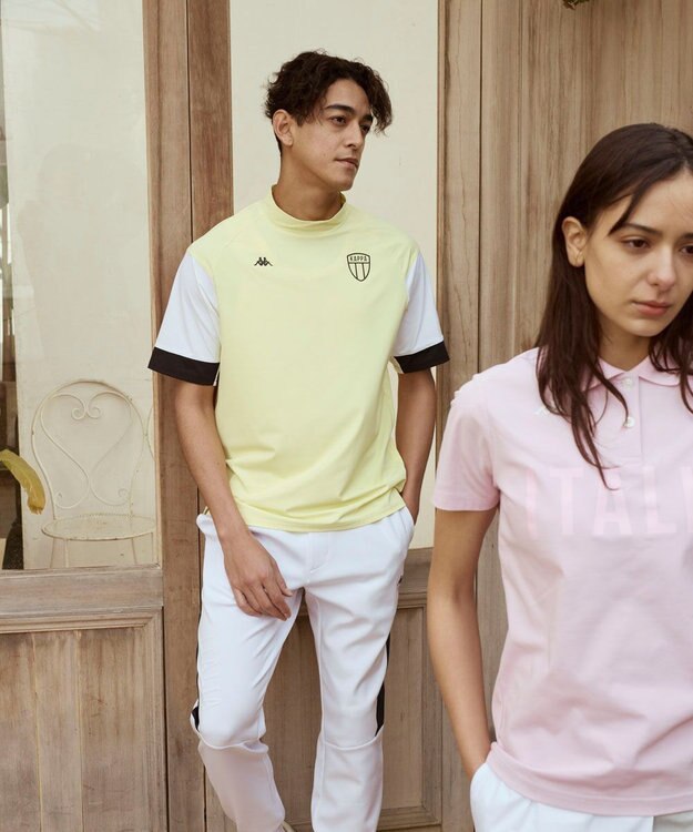 FILA GOLF／marie claire 【Kappa】半袖モックネックシャツ イエロー