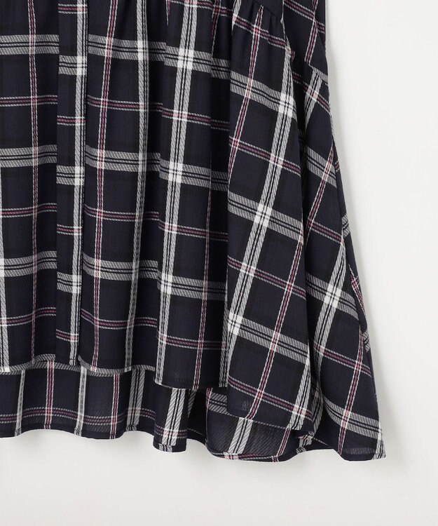 組曲 【WEB限定】シアーツイルチェック チュニックブラウス ネイビー系3