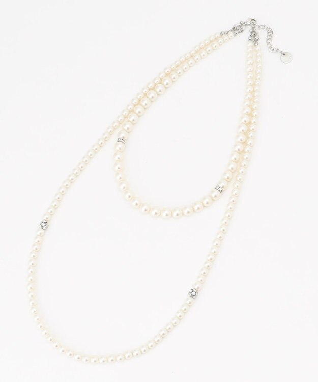 J.PRESS LADIES 【3way】2連パール ネックレス シルバー系