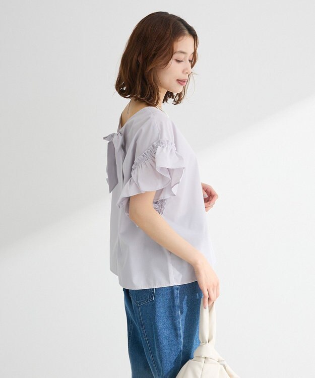 Green Parks ・ＥＬＥＮＣＡＲＥ　ＤＵＥ　バックリボンブラウス Off White