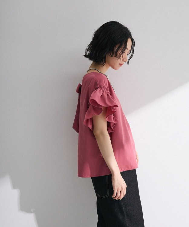 Green Parks ・ＥＬＥＮＣＡＲＥ　ＤＵＥ　バックリボンブラウス Off White