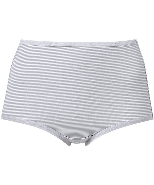 Wing ショーツ 綿混(身生地部) ここちよいフィット感 ムレにくい(身生地部) 【デイリーフィット 綿混ボーダー】 はきこみ丈ふかめ EC3650 ウイング／ワコール グレー