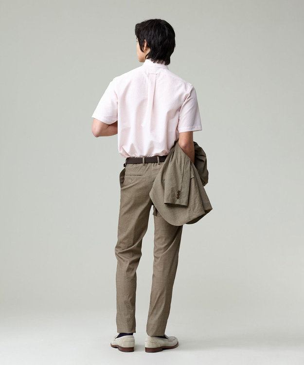 J.PRESS MEN 感動！？上品な見た目に着心地抜群なセットアップ【MECHANICAL】【超軽量 / 清涼感 / 洗える】ハイパワーストレッチ リネンルックパンツ ベージュ系