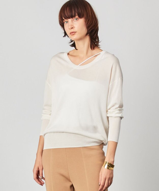 BEIGE， LAGORD / Uネックニット Ecru