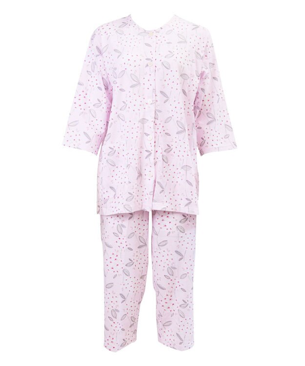 Wing 【数量限定　特別価格】パジャマ　７分袖・８分丈ズボン　綿100%　花柄　ウイング／ワコール　EP8951 ピンク