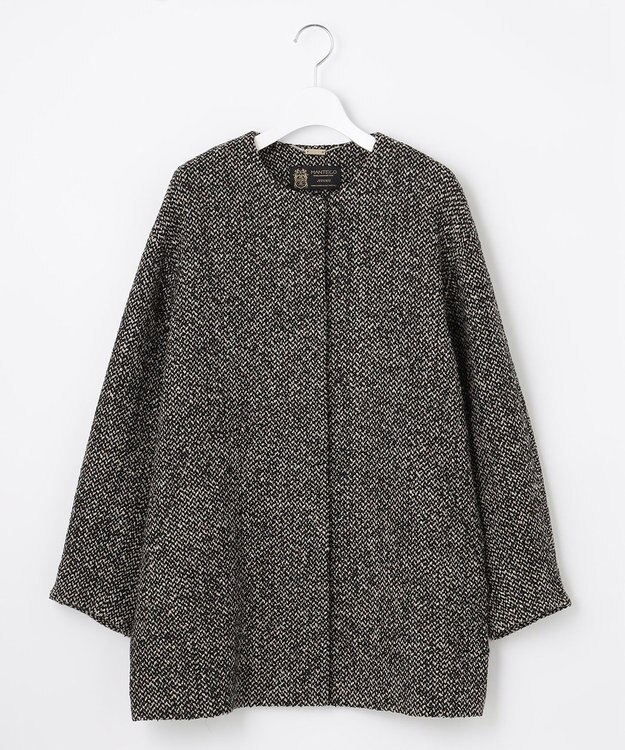 自由区 MANTECOツイード コクーンシルエットコート ベージュ系8