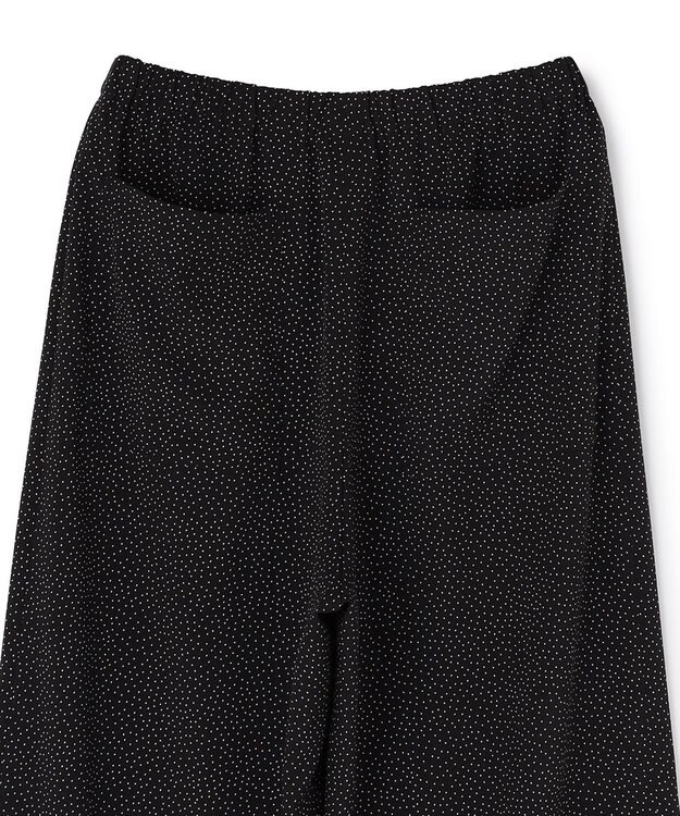 uncrave ドットプリント ギャザーパンツ ブラック×ホワイト