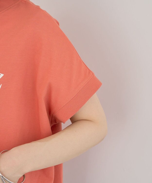 Green Parks フレンチスリーブ刺繍シンプルロゴプルオーバー Orange