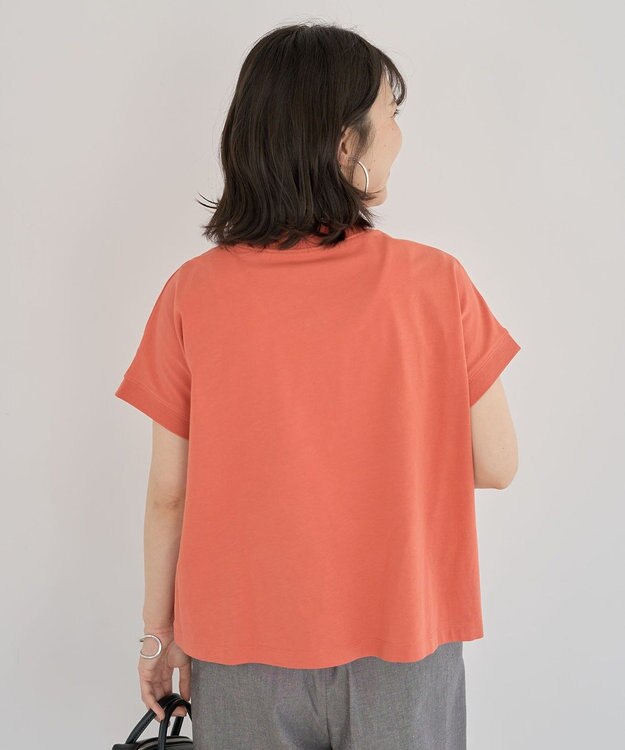 Green Parks フレンチスリーブ刺繍シンプルロゴプルオーバー Orange