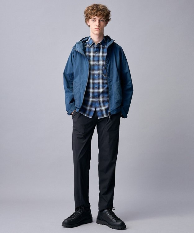 JOSEPH ABBOUD MOUNTAIN 【日本素材/ドライタッチ/軽量/オーガニックコットン】ドライチェック アウトドアシャツ ネイビー系3
