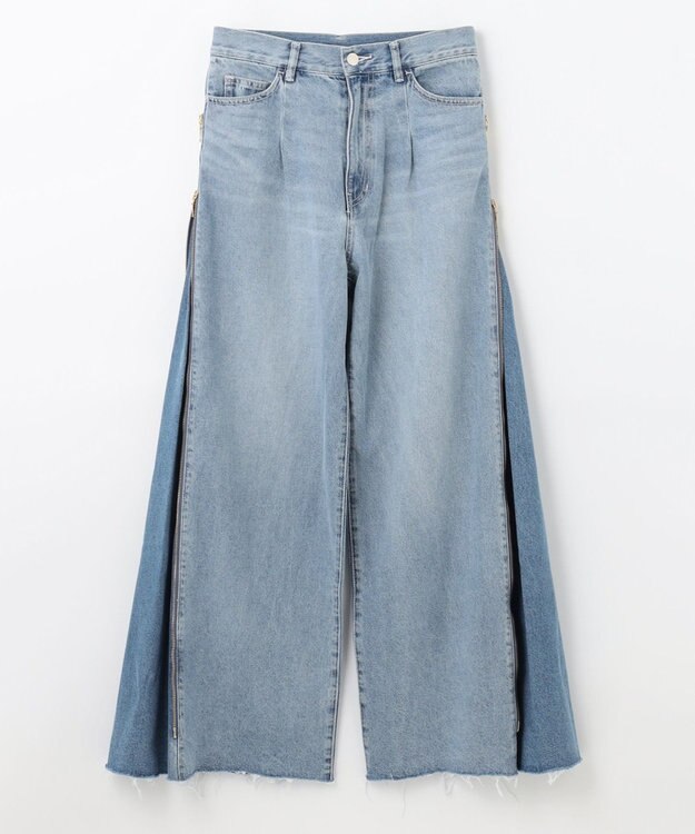 GRACE CONTINENTAL サイドジップデニムパンツ ブルー