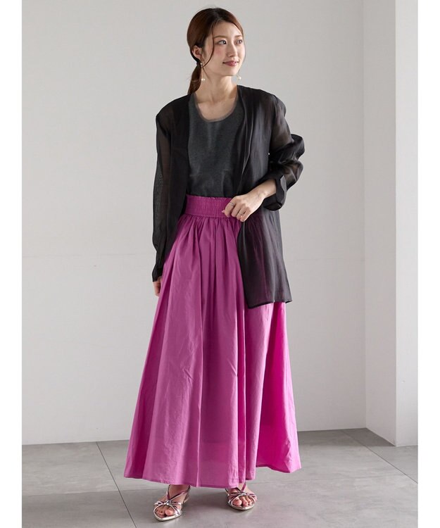 Te chichi チュールトリムタンクトップ チャコールグレー