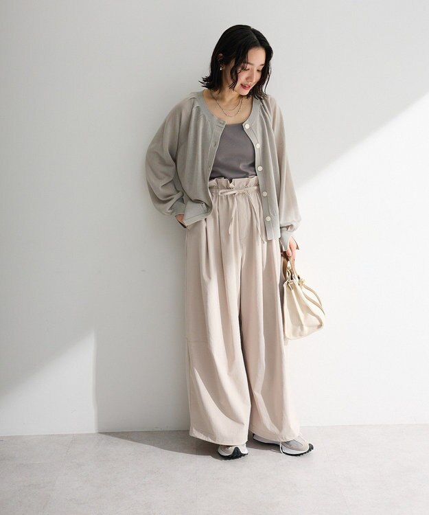 Green Parks ウエストフリルワイドコクーンパンツ Light Beige