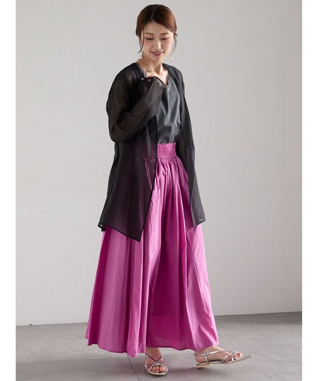 Te chichi チュールトリムタンクトップ チャコールグレー