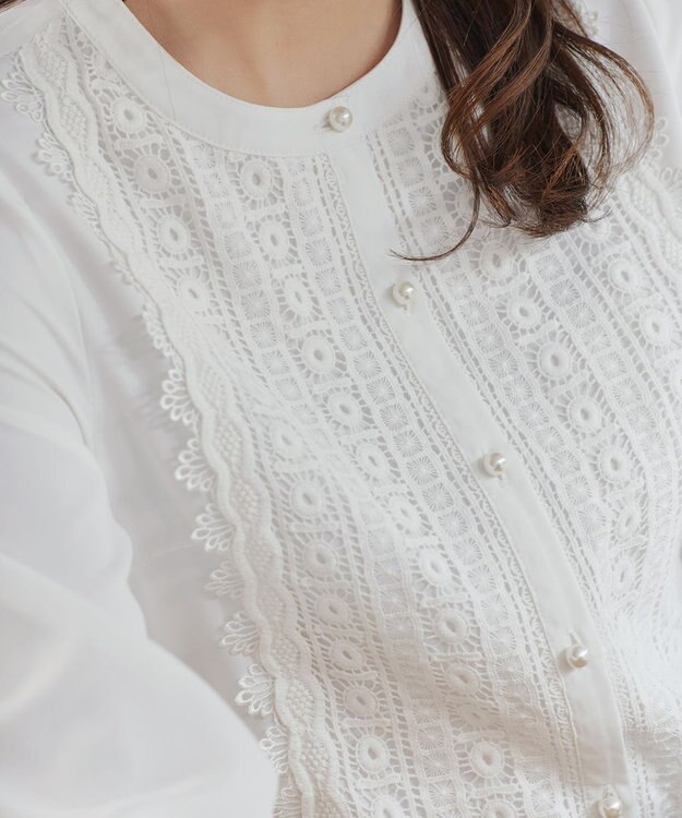 Tiaclasse L 【新色追加】レースブラウス オフホワイト