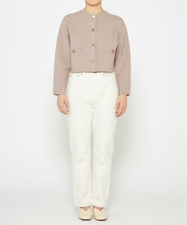 uncrave 【手洗い可】ヴィスコースナイロン ジャガード ニットジャケット（uncrave STANDARD） ベージュ