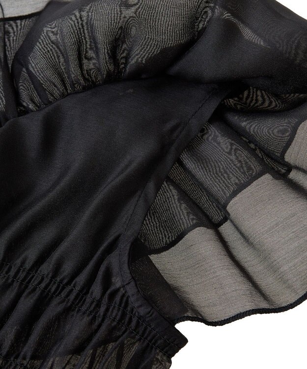 earth music&ecology ダブルフリルノースリブラウス Black