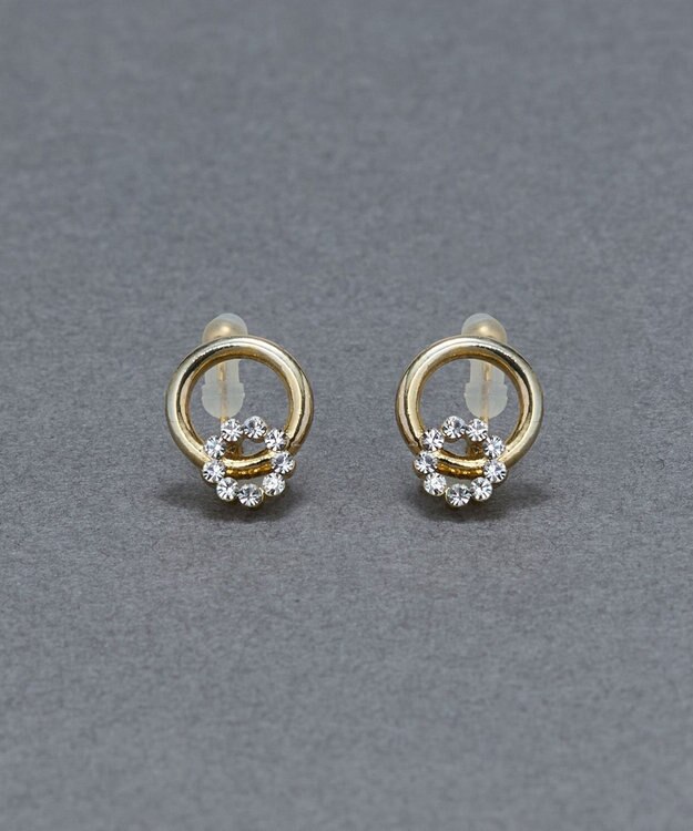 Phoebe 【金属アレルギー対応】【痛くないシリーズ】デリケートビジューライトフィットイヤリング ゴールド