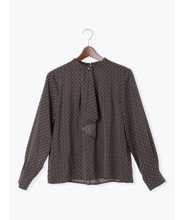 Te chichi パターンアソートボウタイブラウス チャコールグレー