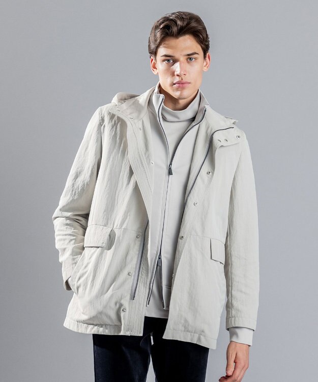 JOSEPH HOMME ナイロンスナバック　フードコート アイボリー系