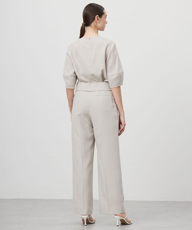 ICB L 【UVケア・接触冷感・速乾・防シワ・洗える】 FluidBackSatin デザインワイドパンツ トープ系