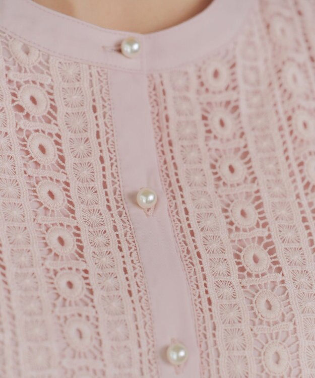 Tiaclasse L 【新色追加】レースブラウス ライトピンク