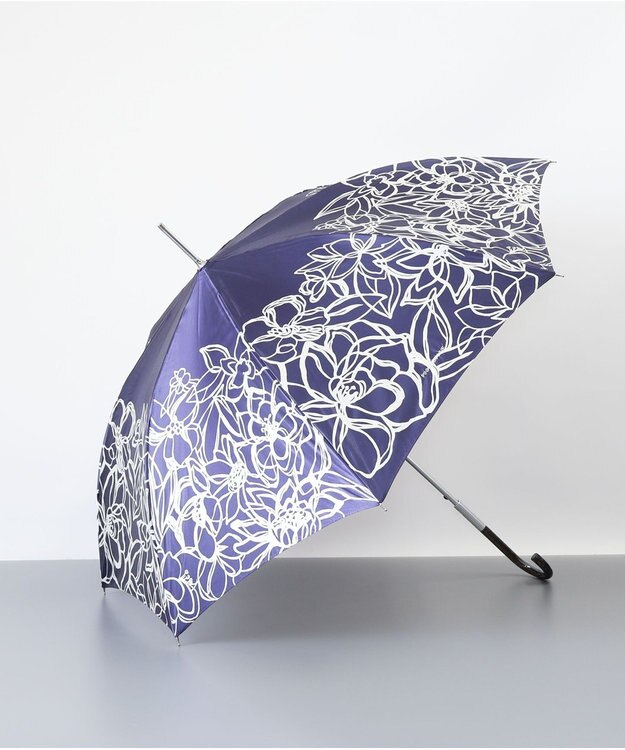 AURORA PINKY & DIANNE（ピンキー＆ダイアン） 花柄耐風雨傘（長傘） ネイビー