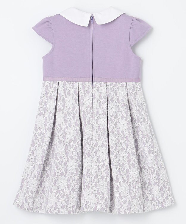 ANY KIDS 襟付きレースボンディングワンピース ラベンダー